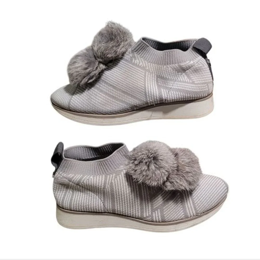 Louise Et Cie Buffie Fur Pom Pom Slip Ons